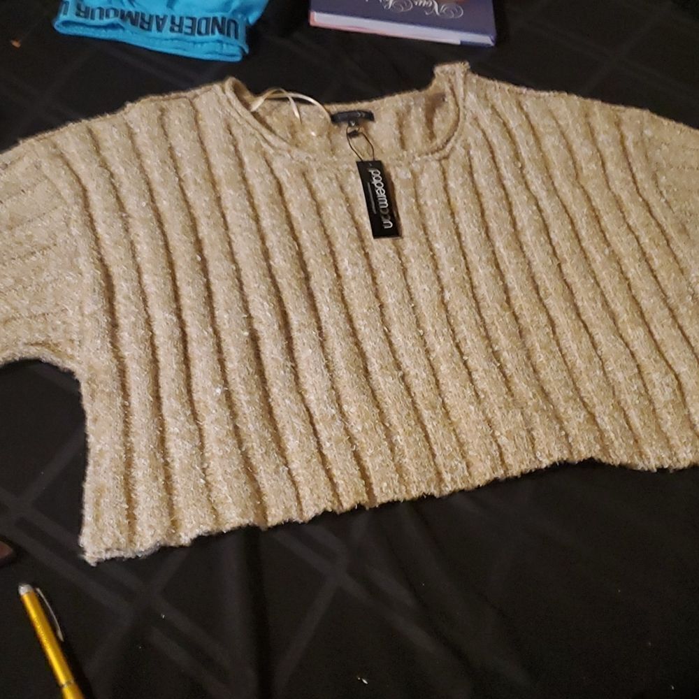 Papermoon  sweater Taupe New with tags. Size medium.